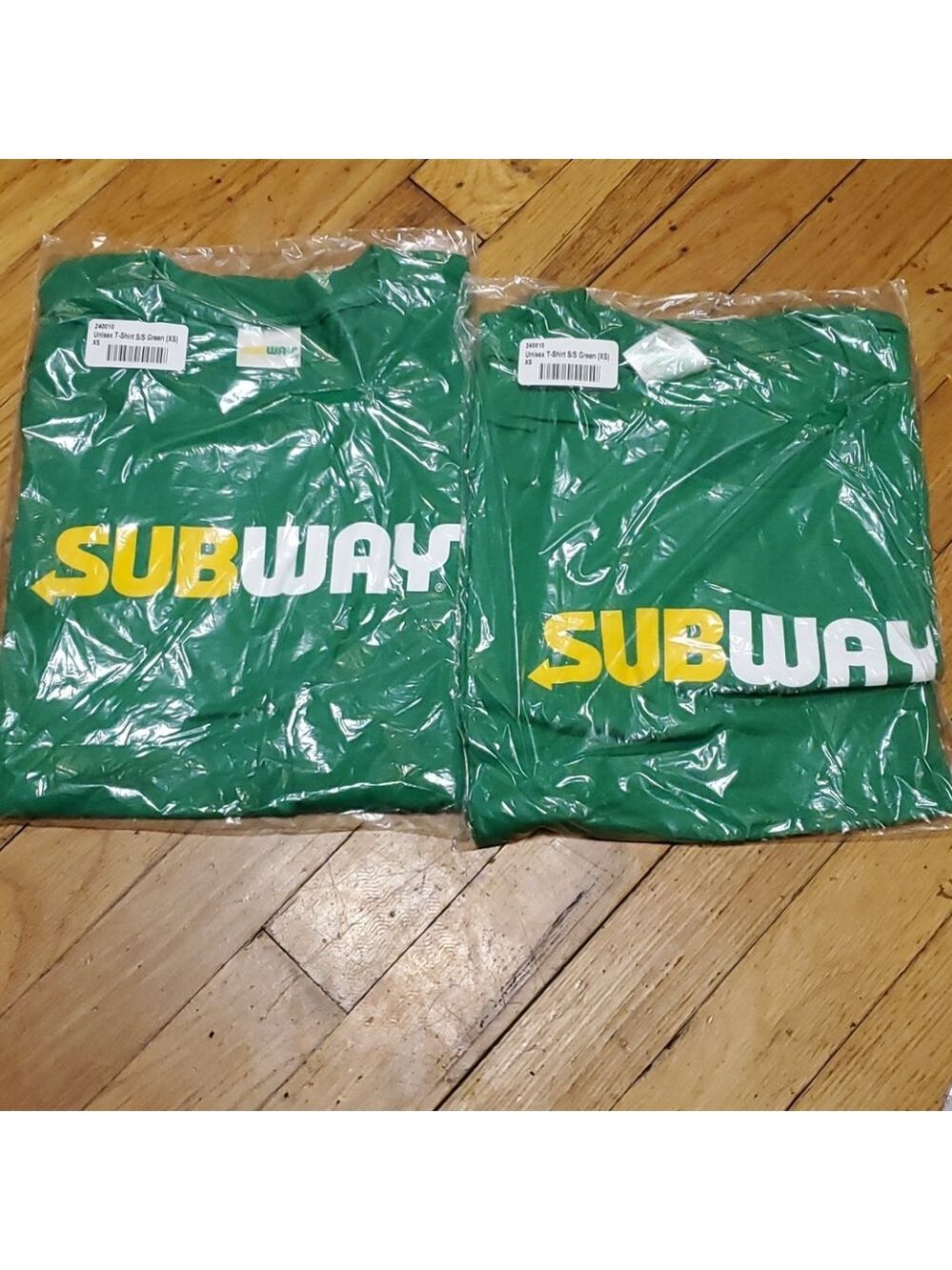 2 NWT official employee Subway shirts + free gift